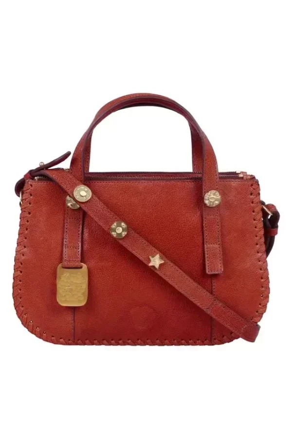 S21HDHOP0214SAT_BROWN.webp Top Zip Closure Leather Womens Casual HandBag