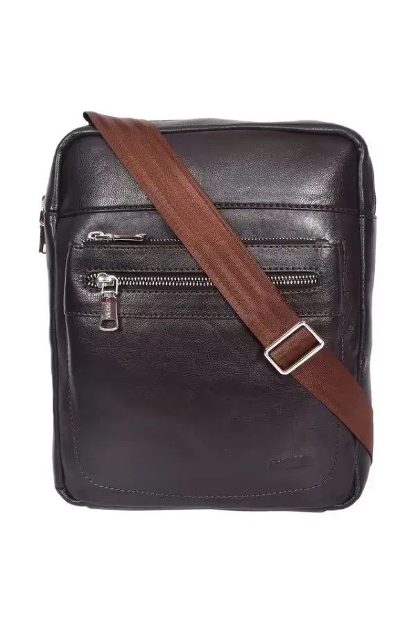 SASSORA629_BROWN.webp Kaya Solid Pure Leather Zipper Closure Men's Sling Bag